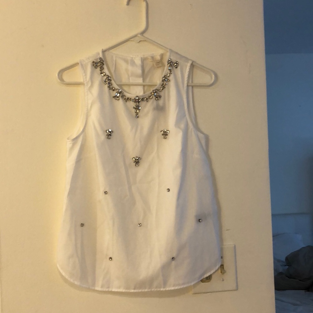 J. Crew crystal sleeveless blouse